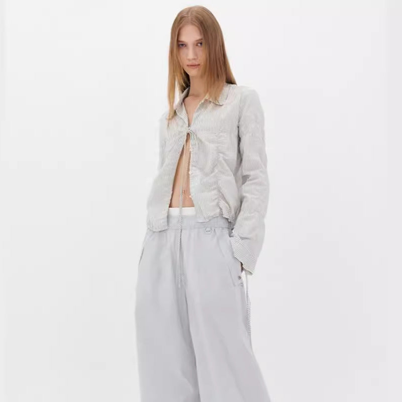 Damen Bluse mit Raffungen Tailliert Eveloria