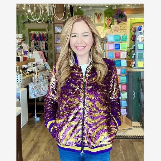 Damen Glitzerjacke Multicolore Pailletten Schwarz Eveloria - Eveloria