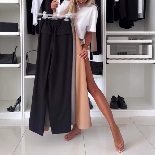 Damen Cargohose Elastischer Bund Praktische Klappen Beige - Eveloria