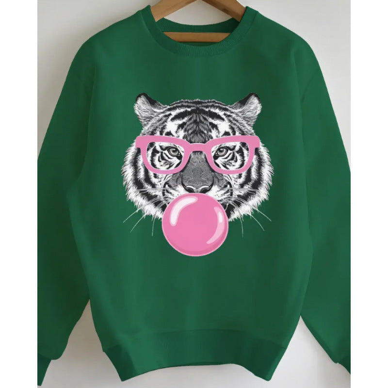 Damen Sweatshirt Tiger-Grafikdesign Eveloria