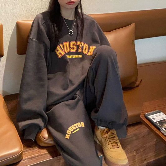 Damen Oversized Sweatshirt-Hosen-Kombination Bequem Eveloria - Eveloria
