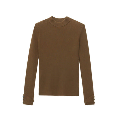Damen Langarmshirt Feiner Rippstrick Figurbetont