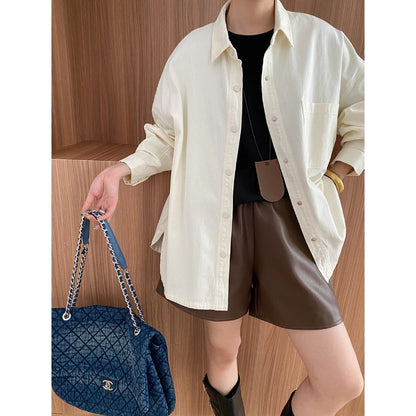 Damen Overshirtjacke mit Brusttasche und Druckknöpfen Eveloria
