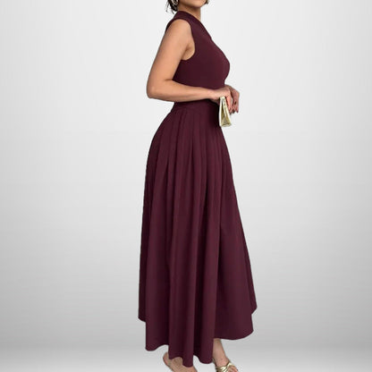 Damen One-Shoulder Maxikleid mit Faltenwurf und fließendem Rock