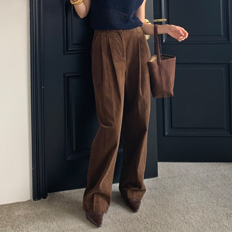 Damen Cordhose Weite Passform Hoher Bund Eveloria