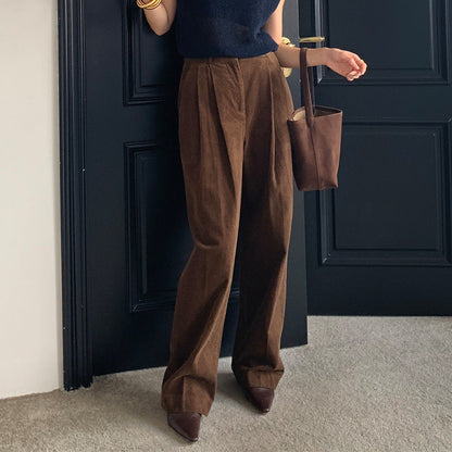 Damen Cordhose Weite Passform Hoher Bund Eveloria
