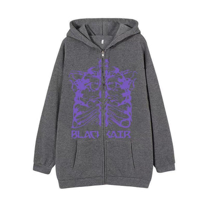 Damen Kapuzenjacke Skelett-Design Eveloria