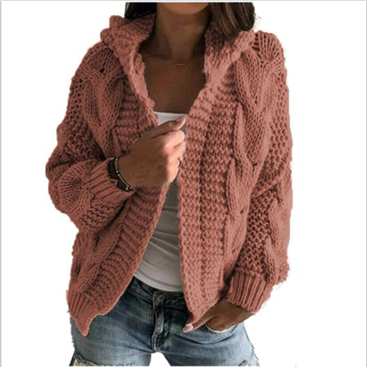 Damen Grobstrick-Cardigan mit Kapuze und tiefen Taschen Eveloria wird