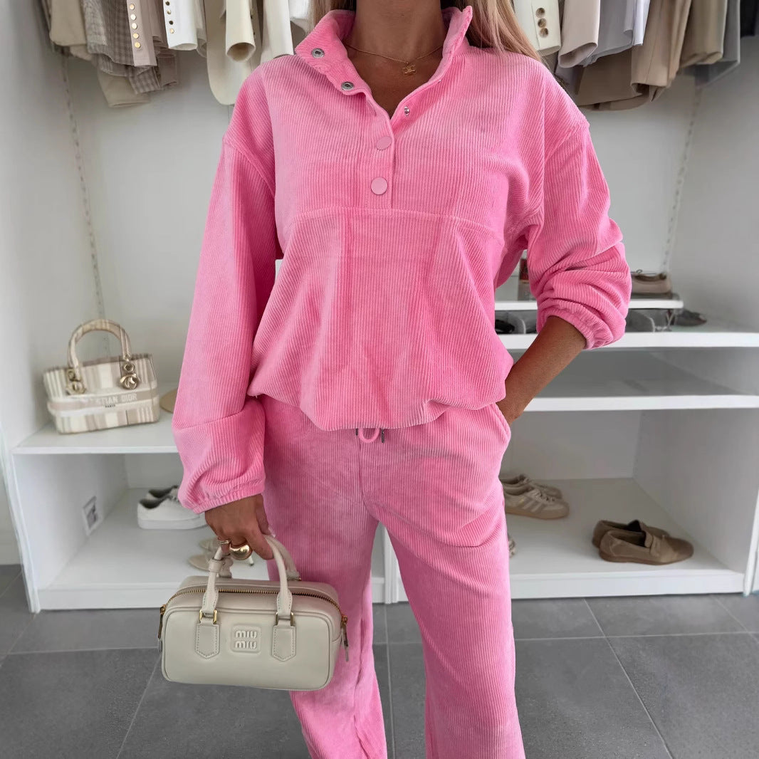 Damen Fleece Jogginganzug Weiter Schnitt Hochwertig Beige