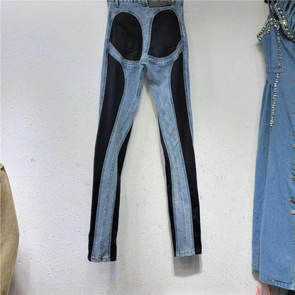 Damen High-Waist Jeans mit Schlitzen Eveloria