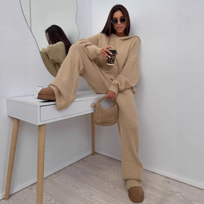 Damen Strick-Loungewear-Set Bequem Weite Passform Eveloria - Eveloria