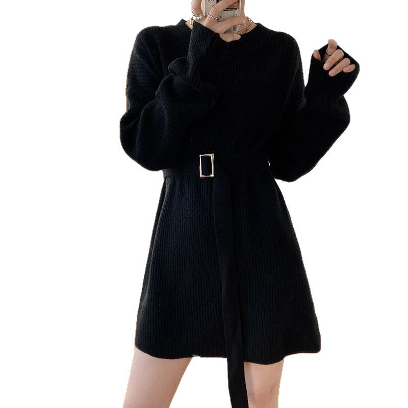 Damen Strickpullover mit Gürtel Eveloria