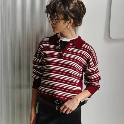 Damen Cardigan Gestreift Lässig Eveloria