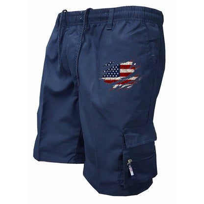 Herren Cargo-Shorts elastischer Bund mit Seitentaschen Olivgrün