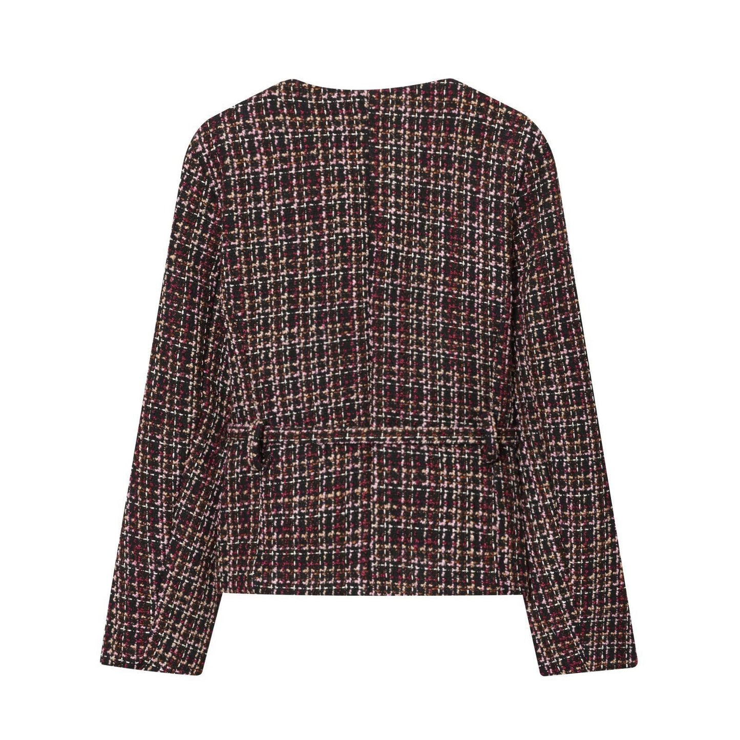 Damen Tweedjacke mit Knöpfen und abnehmbarem Gürtel