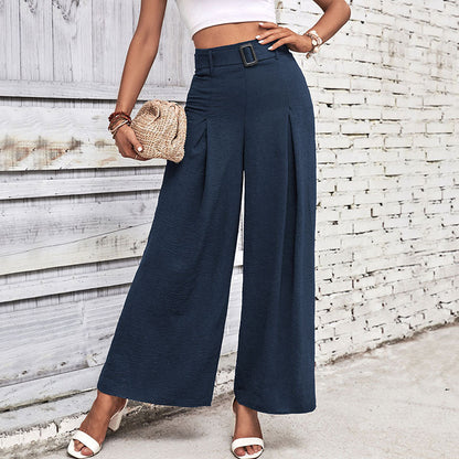 Damen Hochbundhose Weit Faltenrock Elegante Taille Eveloria