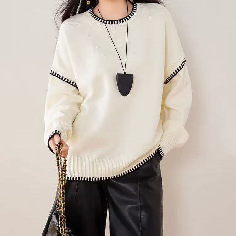 Damen Pullover Strukturiert Kuschelig Modern Anthrazit Eveloria