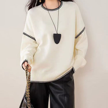 Damen Pullover Strukturiert Kuschelig Modern Anthrazit Eveloria