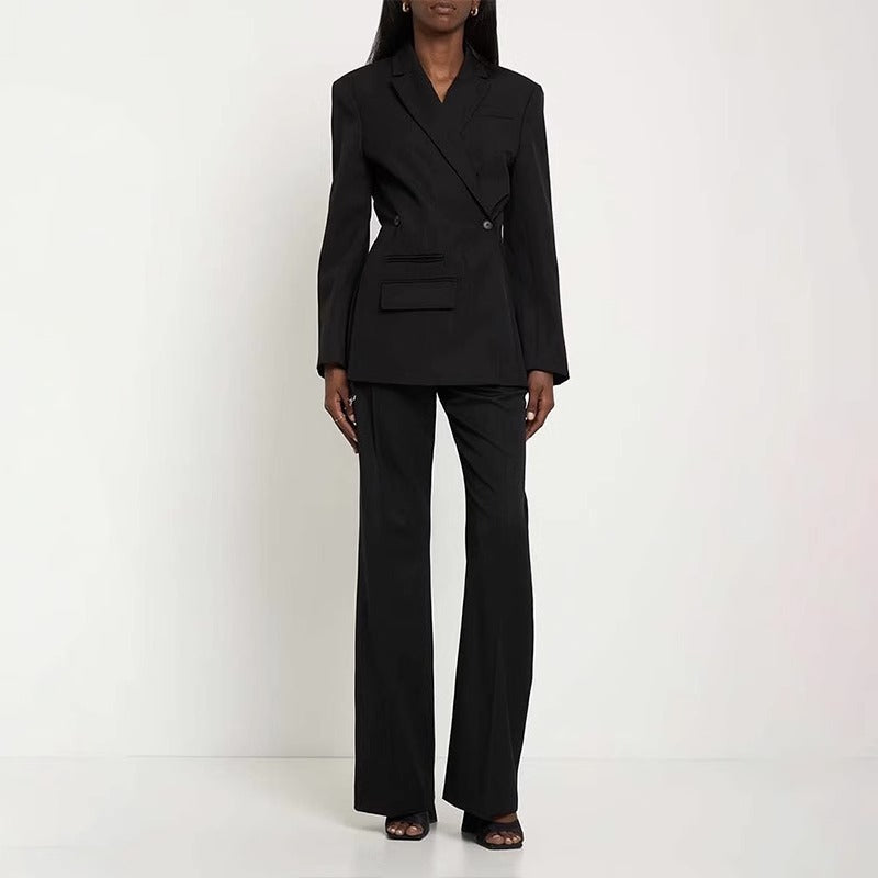 Damen Blazer Asymmetrisch Moderner Schnitt Eveloria