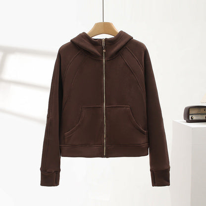 Damen Sportlicher Zip-Hoodie Kuscheliges Innenfutter Eveloria