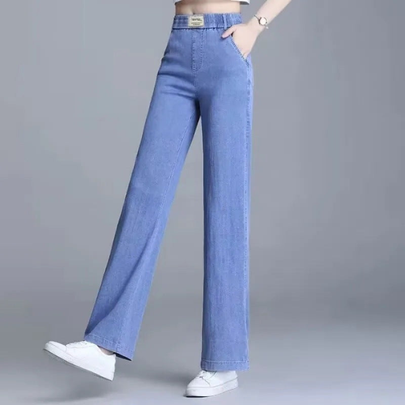 Damen Weite Jeanshose Elastisch Eveloria