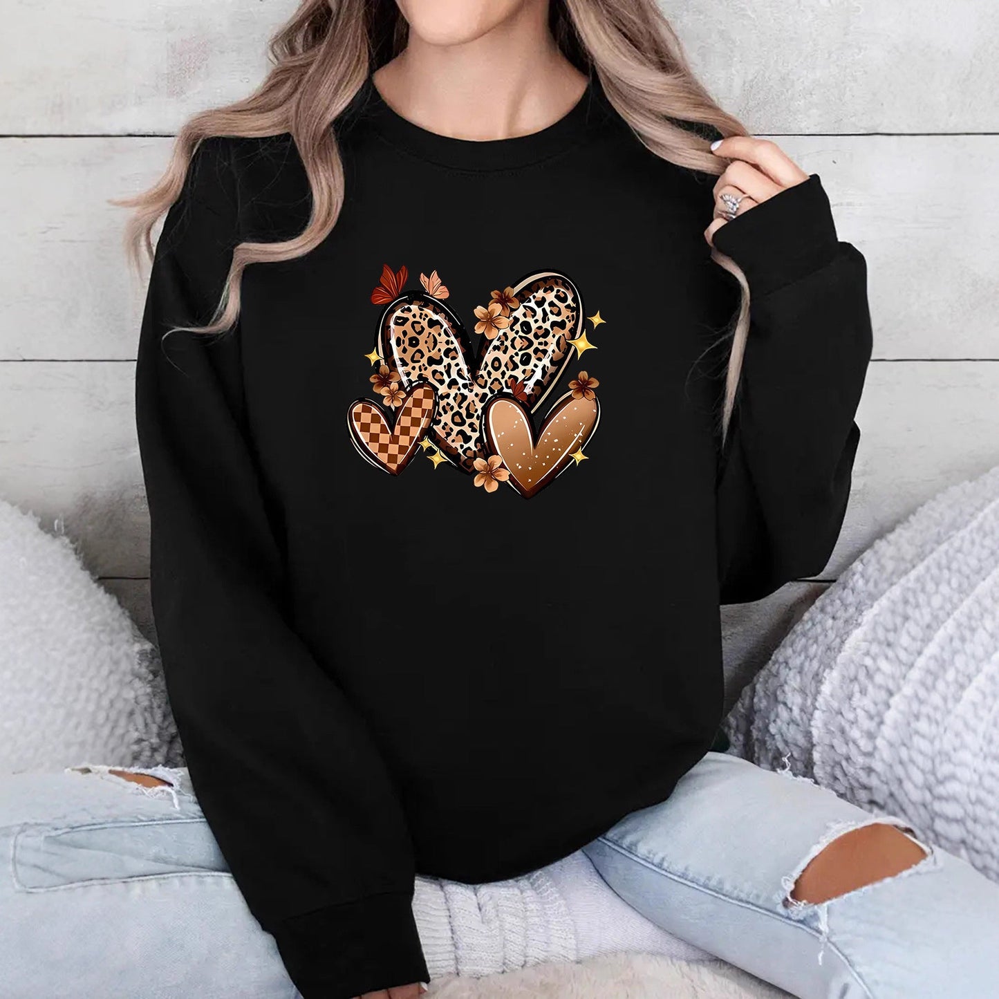Damen Sweatshirt Herzmotive Eveloria - Eveloria
