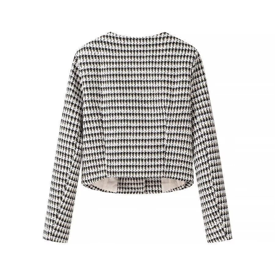 Damen Jacquardjacke Klassischer Schnitt Knöpfe Eveloria