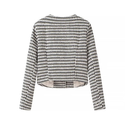 Damen Jacquardjacke Klassischer Schnitt Knöpfe Eveloria