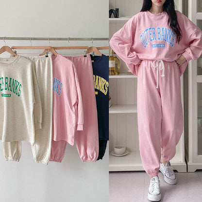 Damen Sweatshirt Jogginghose Set Eingestickt Logo Eveloria - Eveloria
