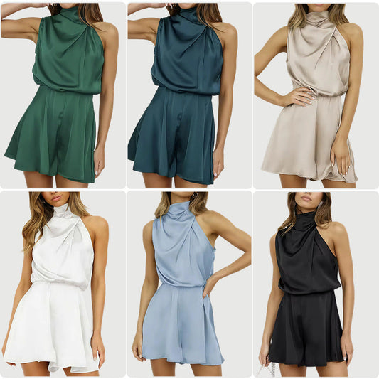 Damen Jumpsuit Hochkragen Fließendes Design Eveloria - Eveloria