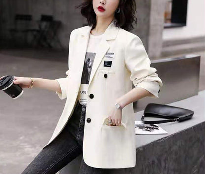 Damen Oversize Blazer Doppelt Belegt Elegant Eveloria
