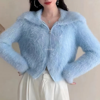 Damen Kurzjacke Flauschig Eveloria