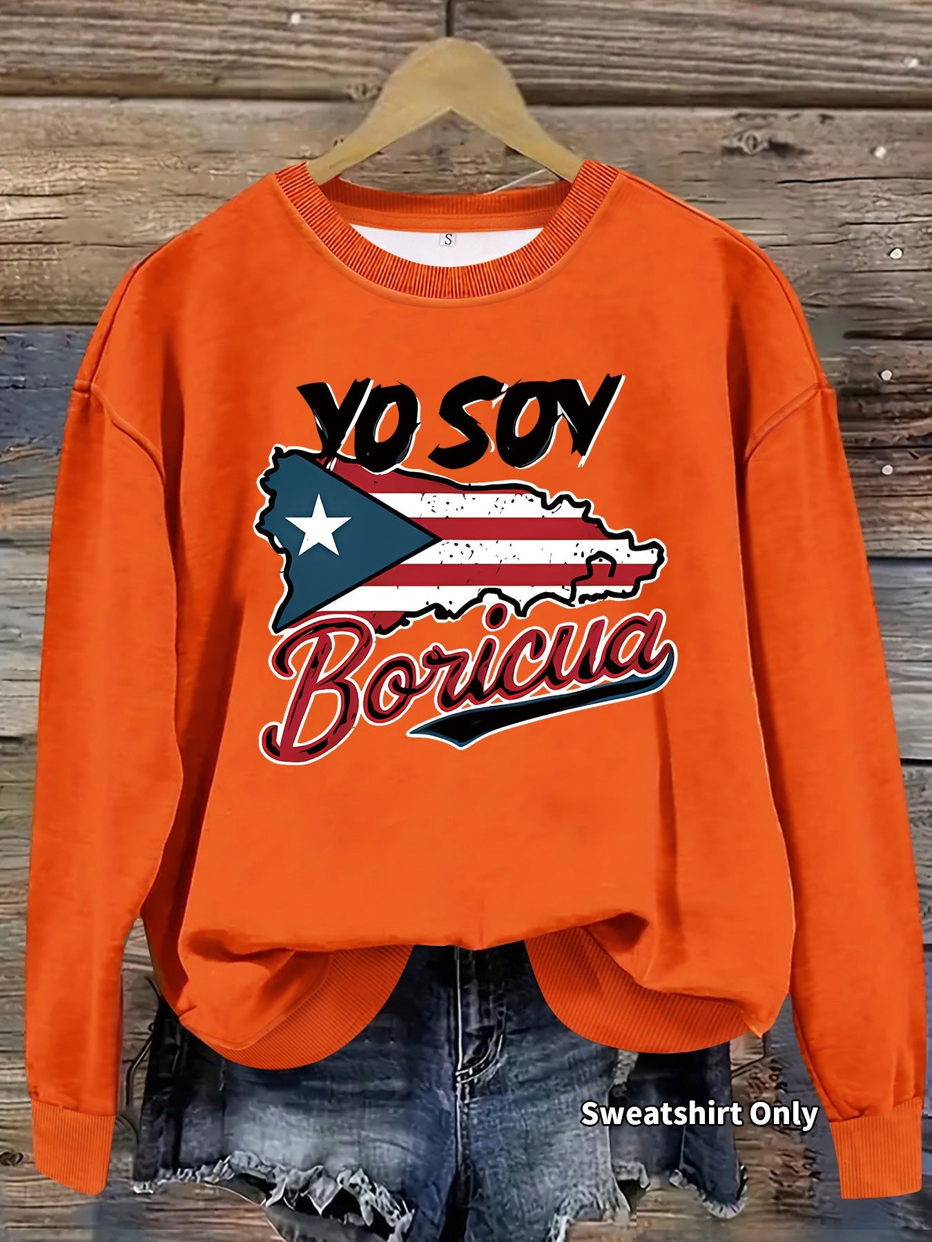 Damen Sweatshirt Puerto Rico Design Lässig Grün