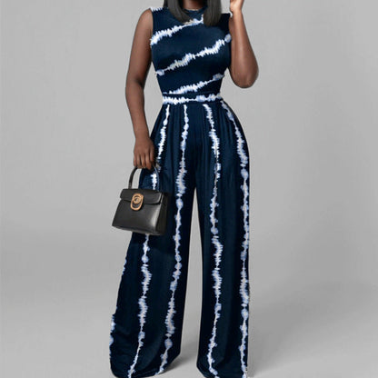 Damen Jumpsuit Weites Bein Florales Design Eveloria