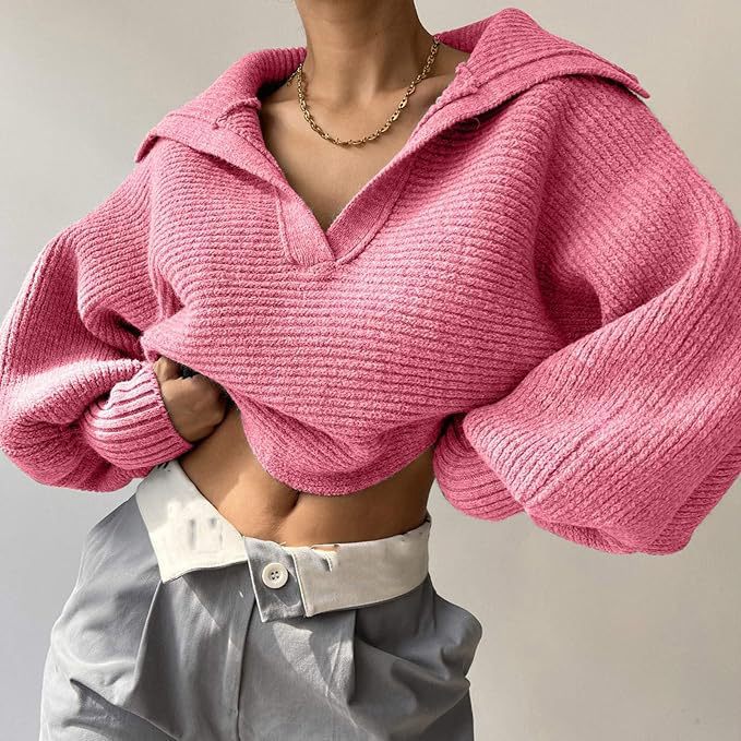 Damen Strickpullover Oversized Kuschelig Beige
