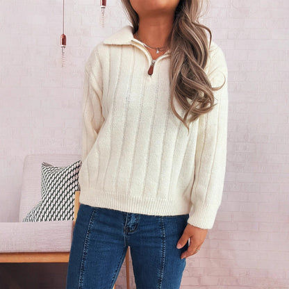 Damen Pullover Stehkragen Kurzärmel Eveloria - Eveloria
