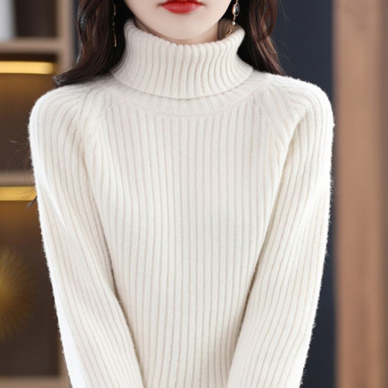 Damen Rollkragenpullover Rippstruktur Kuschelfleece Eveloria - Eveloria