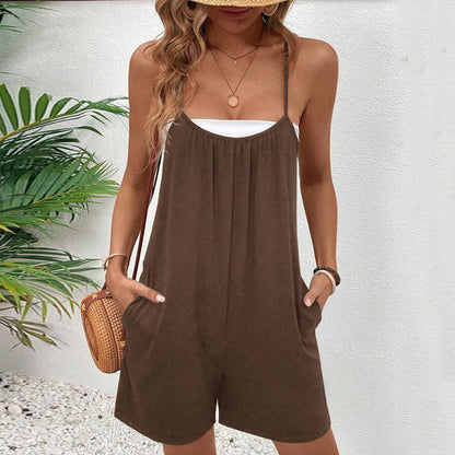 Damen Jumpsuit Weitbein Freizeitlook Eveloria