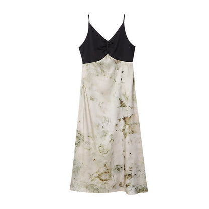 Damen Maxikleid V-Ausschnitt Spaghettiträger Eveloria