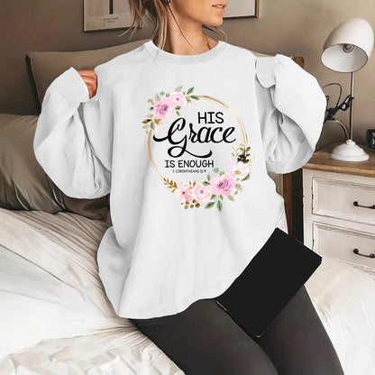 Damen Sweatshirt Florales Design Motivierender Schriftzug Eveloria