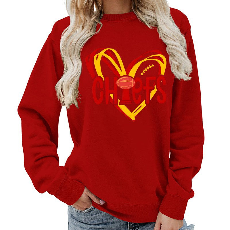 Damen Sweatshirt Herzmotiv Sportgrafiken Eveloria