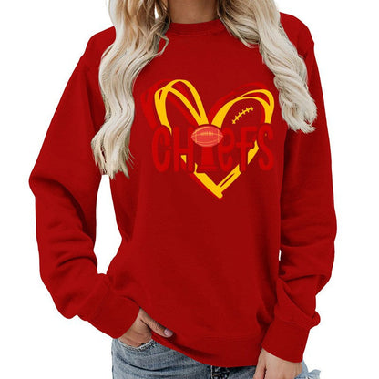 Damen Sweatshirt Herzmotiv Sportgrafiken Eveloria
