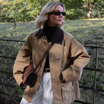 Damen Übergangsjacke Stehkragen Taschen Eveloria