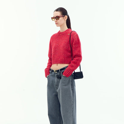 Damen Kurzpullover Eveloria Modisch Geschnitten