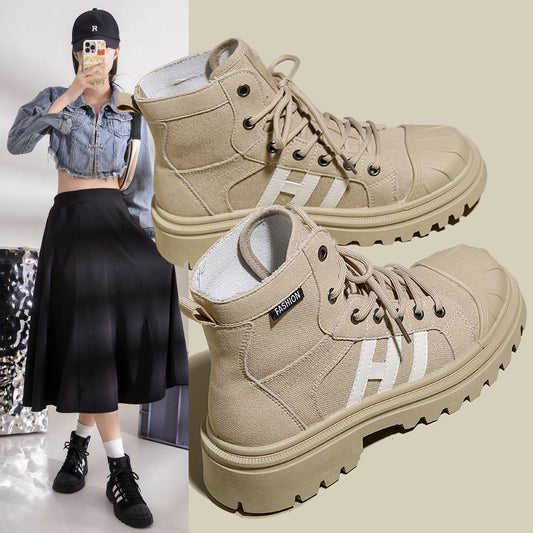 Damen Sneaker Robustes Textil Trendige Sohle Schwarz Eveloria - Eveloria