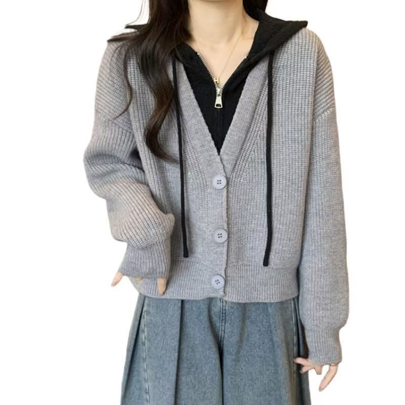 Damen Wickeljacke mit Kapuze Modisch
