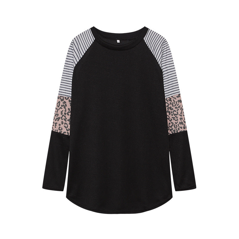 Damen Langarmshirt Tiermuster Streifendesign Eveloria