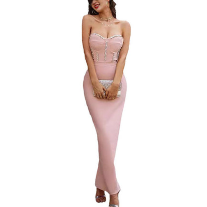 Damen Abendkleid Herz-Ausschnitt Glitzer Eveloria