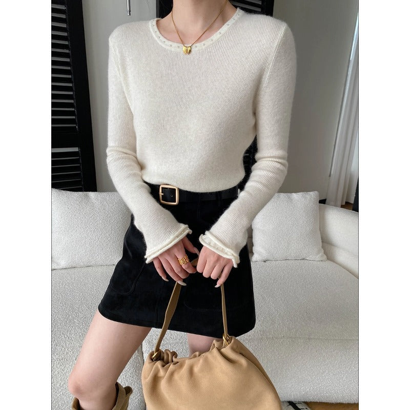 Damen Strickpullover Elegantes Design Dekorative Details Eveloria - Eveloria