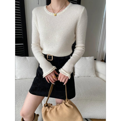 Damen Strickpullover Elegantes Design Dekorative Details Eveloria - Eveloria